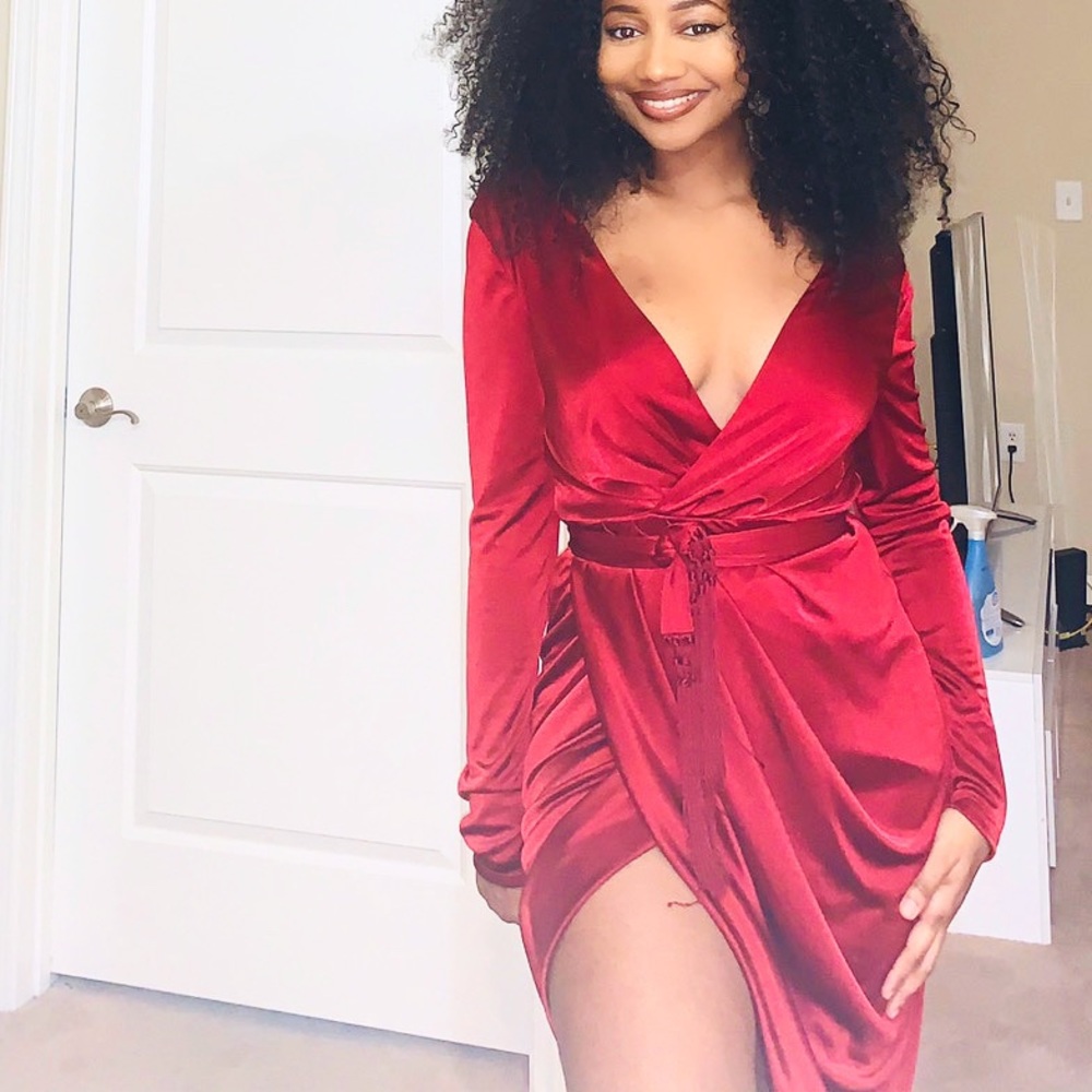 Elegant Red Satin Dress